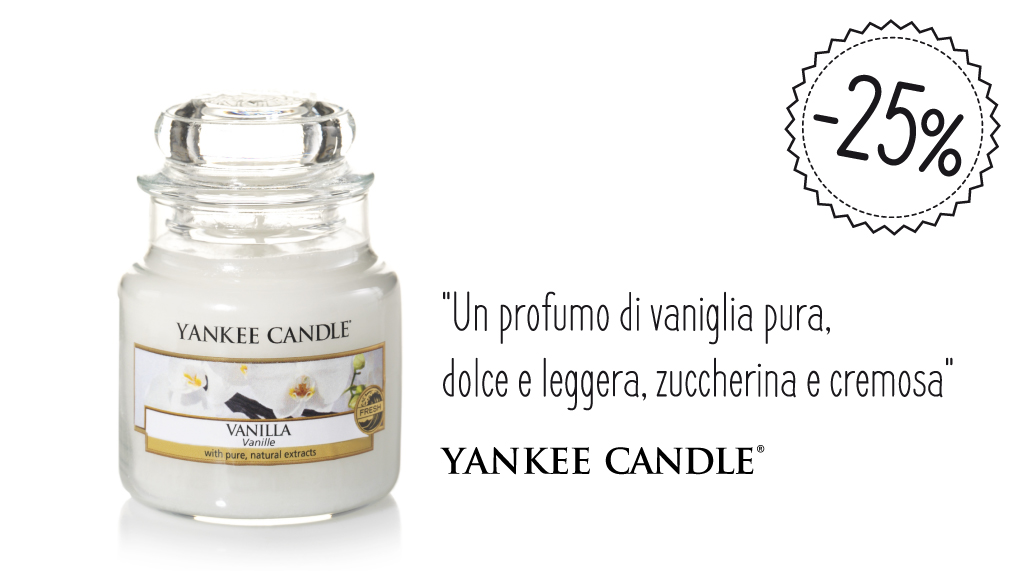 Vanilla Yankee Candle in promozione del 25%