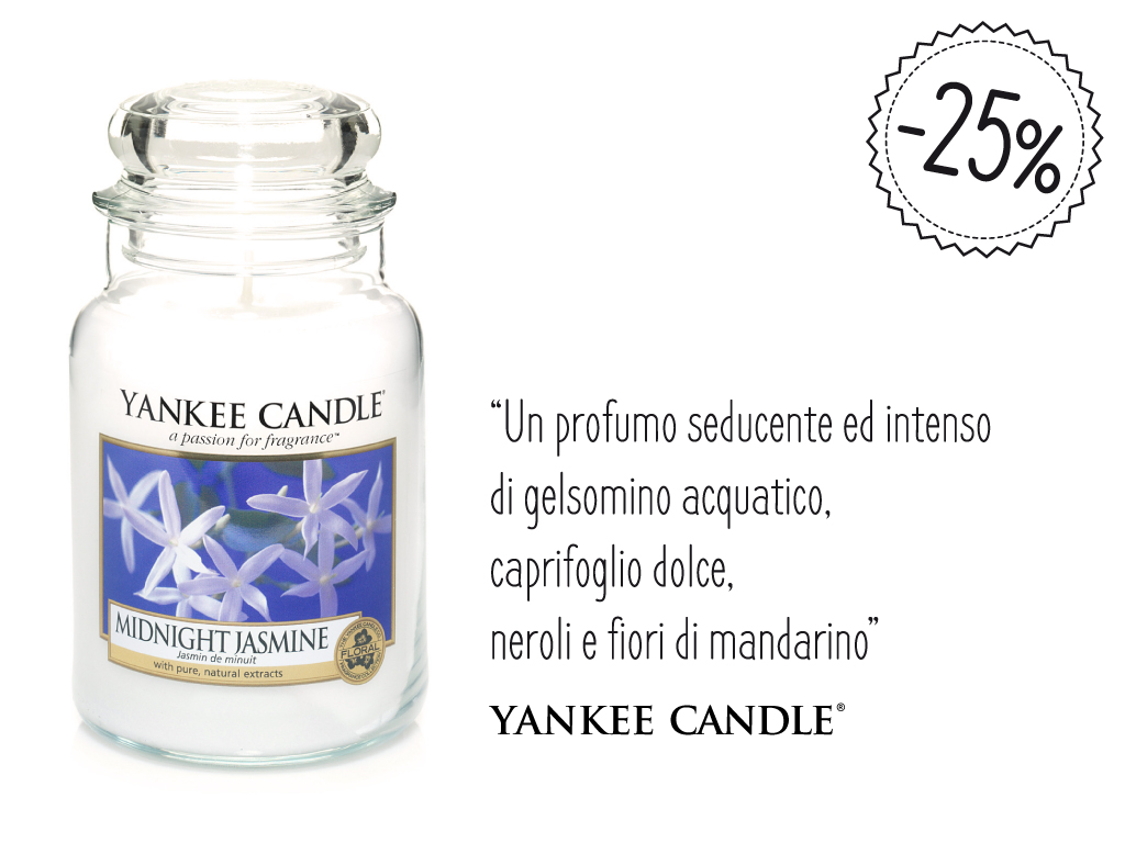 Midnight Jasmine Yankee Candle in promozione del 25%